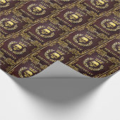 レッド&王室の金ゴールドキングオブザデッド誕生日 ラッピングペーパー (角)