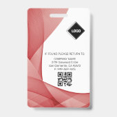 レッド |病院医療従事者写真IDバッジ バッジ (裏面)