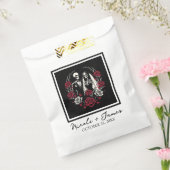 レッド&白黒バラスケルトンカップル結婚ズ フェイバーバッグ (封をした状態)