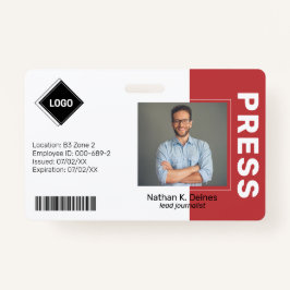 レッド |社員の写真ID会社のセキュリティ バッジ