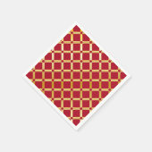 レッド&金ゴールドアラビアインスパイア-紙ナプキンス スタンダードカクテルナプキン (角)