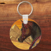 レッド&金ゴールドアラビア馬キーチェーン キーホルダー (正面)