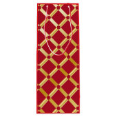 レッド&金ゴールドアラベスクワイン抱き枕 ワインギフトバッグ (裏面)