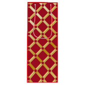 レッド&金ゴールドアラベスクワイン抱き枕 ワインギフトバッグ (正面)