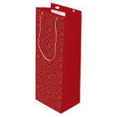 レッド&金ゴールドアラベスク抱き枕 ワインギフトバッグ (正面アングル)
