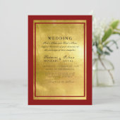 レッド&金ゴールドインディアンエレファント結婚式招待状 招待状 (スタンド正面)