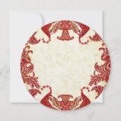 レッド&金ゴールドインディアンメンディ結婚ズ 招待状 (裏面)