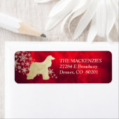 レッド&金ゴールドウィンターアフガンハウンド差出人住所 ラベル (インサイチュ)