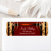 レッド&金ゴールドエレガント会社企業のホリデーパーティー ラベル (インサイチュ)