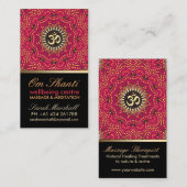 レッド+金ゴールドオムシャンティヨガウェルビービジネスカード 名刺 (正面/裏面)