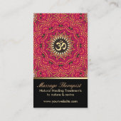 レッド+金ゴールドオムシャンティヨガウェルビービジネスカード 名刺 (裏面)