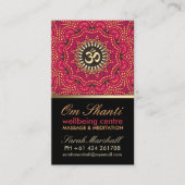 レッド+金ゴールドオムシャンティヨガウェルビービジネスカード 名刺 (正面)
