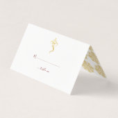 レッド&金ゴールドガネシャ&メ結婚ンディのテーブル番号 名刺 (正面)