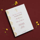 レッド&金ゴールドガネーシャ&メンディインディアン結婚ズ 招待状