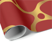 レッド&金ゴールドキリン柄ラッピング紙 ラッピングペーパー (ロールコーナー)