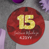 レッド、金ゴールドキンセアニェラ金ゴールド#15ラウンドステッカー ラウンドシール