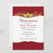 レッド&金ゴールドキンセアニラ招待状 招待状 (正面)