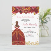 レッド&金ゴールドキンセアニラ招待状 招待状 (スタンド正面)