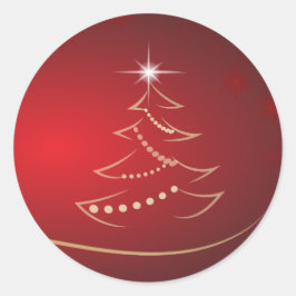 レッド&金ゴールドクリスマスシール ラウンドシール