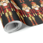 レッド&金ゴールドクリスマスナッツクラッピング紙 ラッピングペーパー (ロールコーナー)