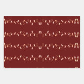 レッド&金ゴールドクリスマス ラッピングペーパーシート (正面3)