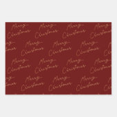 レッド&金ゴールドクリスマス ラッピングペーパーシート (正面)