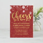 レッド&金ゴールドクリスマス/応援大晦日パーティー 招待状 (スタンド正面)