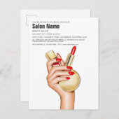 レッド&金ゴールドグラムシック美しいサロン開口部 インビテーションポストカード (正面/裏面)