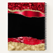 レッド&金ゴールドグラムティアーズSweet sixteenゲストブック ノートブック (裏面)