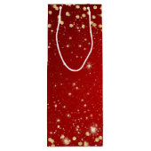 レッド&金ゴールドグリッタークリスマス ワインギフトバッグ (裏面)