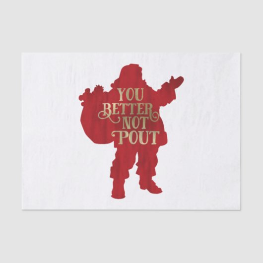 レッド&金ゴールドサンタトイバッグあなたはより良いPoutパーティー 薄葉紙 (正面)