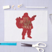 レッド&金ゴールドサンタトイバッグあなたはより良いPoutパーティー 薄葉紙 (クラフト)