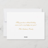 レッド&金ゴールドストライプのクリスマスホリデーカード シーズンカード (裏面)