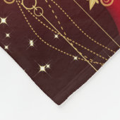 レッド&金ゴールドスノーフレークフィリグリーカスタムクリスマス フリースブランケット (角)