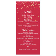 レッド&金ゴールドスモール金ゴールド紙吹雪ドットホリデーメニュー