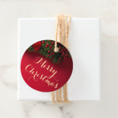 レッド&金ゴールドタイポグラフィメリークリスマスフェスティバル フェイバータグ (インサイチュ)