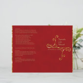 レッド&金ゴールドタッセルヒンドゥー結婚式 プログラム (スタンド正面)