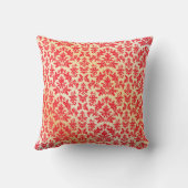 レッド&金ゴールドダマスク装飾用クッション クッション (裏面)