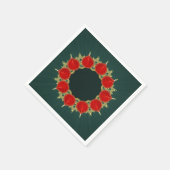 レッド&金ゴールドディヤスマンダラディワリオンティール（緑がかった色） スタンダードカクテルナプキン (角)