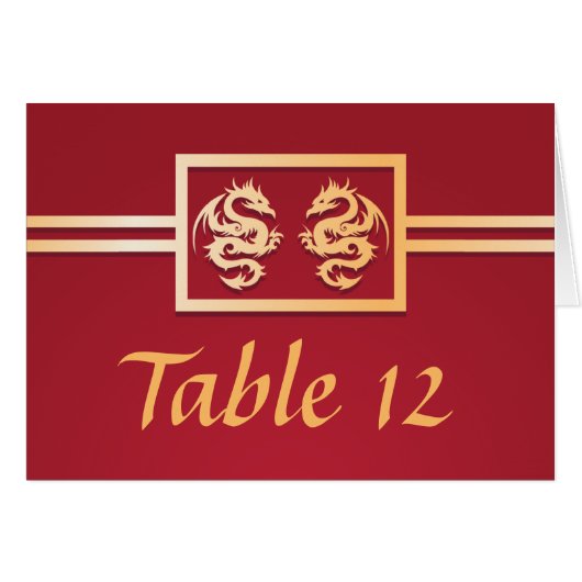 レッド&金ゴールドドラゴンテーブルプレイスナンバ (正面横)