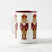 レッド&金ゴールドナツクラッカー2トーンコーヒーマグ ツートーンマグカップ (正面左)