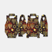 レッド&金ゴールドハッピーハヌカー（ユダヤ教）メノラーゲーブル フェイバーボックス (折り畳みなし)