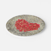 レッド&金ゴールドハートグラムバレンタインデーパーティー ペーパープレート (アングル)