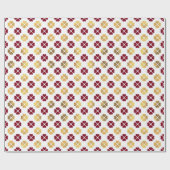 レッド&金ゴールドバレンタインデーハート ラッピングペーパー (フラット)