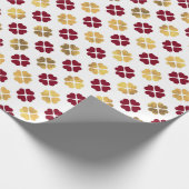 レッド&金ゴールドバレンタインデーハート ラッピングペーパー (角)