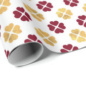 レッド&金ゴールドバレンタインデーハート ラッピングペーパー (ロールコーナー)