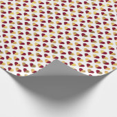 レッド&金ゴールドバレンタインデーハート ラッピングペーパー (角)