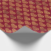 レッド&金ゴールドバレンタインデーハート ラッピングペーパー (角)