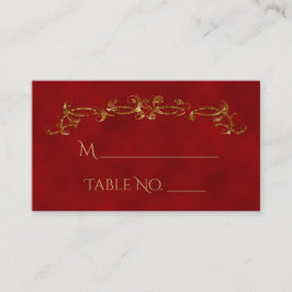 レッド&金ゴールドピーコックインディアン結婚ズ座席表 プレイスカード