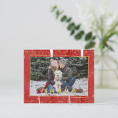 レッド&金ゴールドファララララスノークリスマスホリデー シーズンポストカード (スタンド正面)